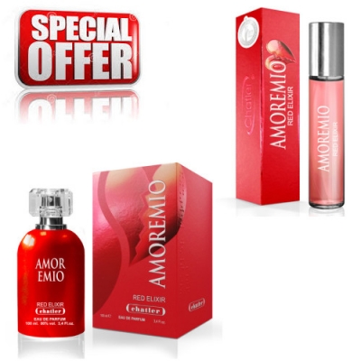 Chatler Amoremio Red Elixir - zestaw, woda perfumowana 100 ml + woda perfumowana 30 ml