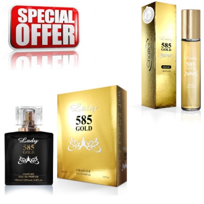 Chatler 585 Gold Lady - zestaw, woda perfumowana 100 ml + woda perfumowana 30 ml