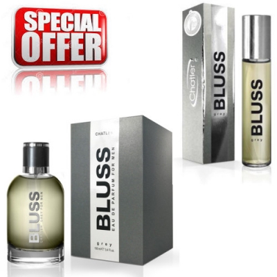 Chatler Bluss Grey Men zestaw promocyjny, woda perfumowana 100 ml + woda perfumowana 30 ml