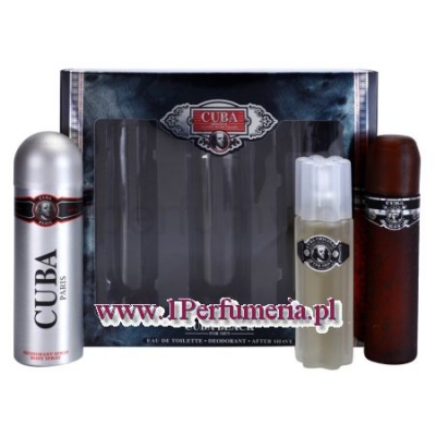 Cuba Black Men - zestaw, woda toaletowa, dezodorant, woda po goleniu
