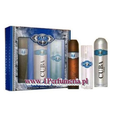 Cuba Blue - zestaw, woda toaletowa, dezodorant, woda po goleniu
