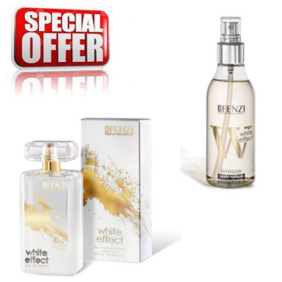 JFenzi White Effect zestaw promocyjny, woda perfumowana 100 ml + perfumowana mgiełka do ciała 200 ml