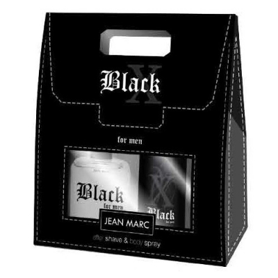 Jean Marc X Black Men - zestaw woda po goleniu, dezodorant