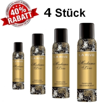 La Rive Madame in Love - Deodorant Spray für Damen 150 ml, 4 Stück